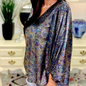 NWT Adrienne Multi colored sparkle top. TTS 1 X